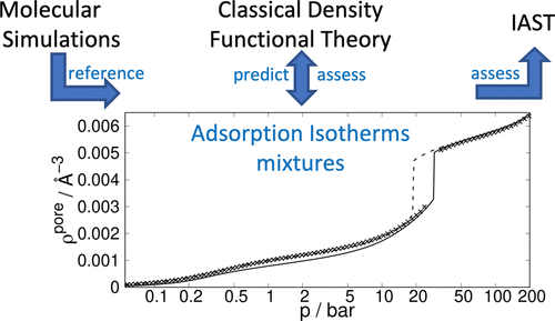 Prediction of Adsorption Isotherms and Selectivities: Comparison between Classical Density Functional Theory Based on the Perturbed-Chain Statistical Associating Fluid Theory Equation of State and Ideal Adsorbed Solution Theory
