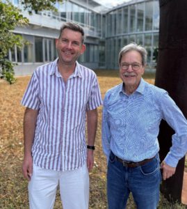 Prof. Rohwer and Prof. Pleiss (left to right) Prof. Rohwer and Prof. Pleiss in front of Institute of Biochemistry and Technical Biochemistry