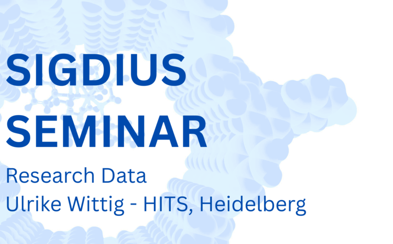 SIGDIUS Seminar on Research Data – Ulrike Wittig