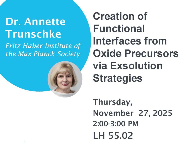 CRC 1333 Colloquium: Dr. Annette Trunschke