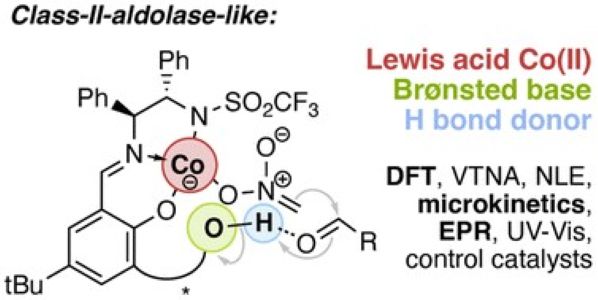 Class-II-aldolase-mimicking polyfunctional Lewis acid/azolium–aryloxide catalysts in direct enantioselective nitro-aldol additions