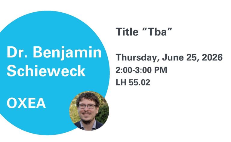 CRC 1333 Colloquium: Dr. Benjamin Schieweck